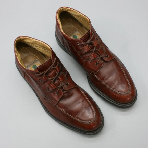 Bacco Bucci Men\'s 13 Brown Leather Lace-up Chukka Moc-toe Ankle Boots Italy
